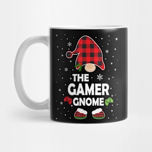 Gamer Gnome Buffalo Plaid Matching Family Christmas Pajama Mug